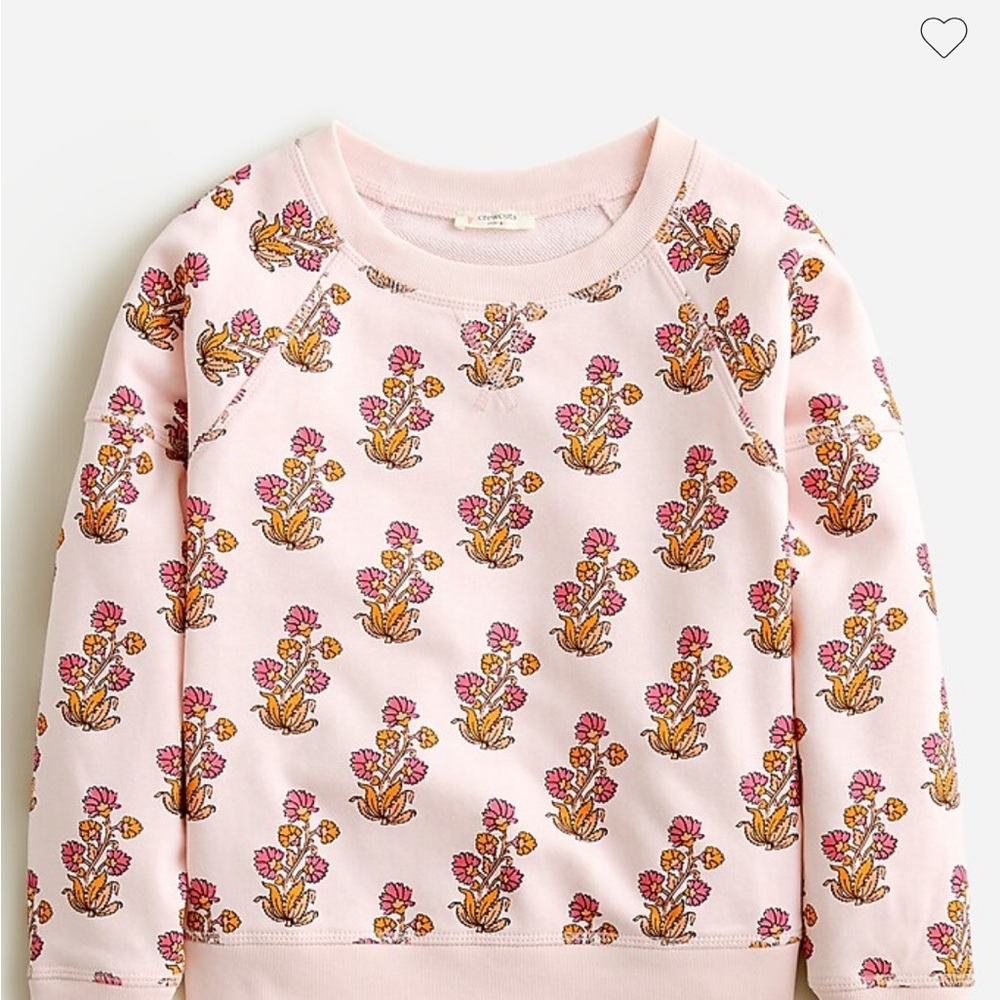 Girls' printed raglan crewneck